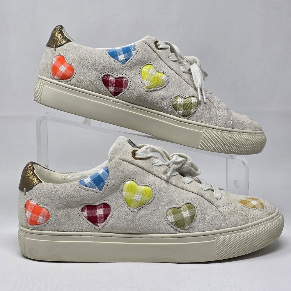 Kurt Geiger Lane Love Sneaker Low Top Lace Up Shoes Gingham Hearts Size EU 38 - Picture 2 of 10